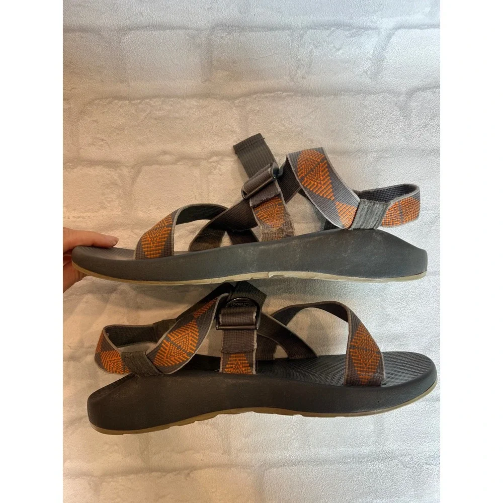 Chaco Z1 Classic Mens Sandals Grey Orange Straps Outdoor Hiking 13 gorpcore